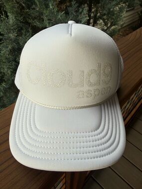 Cloud 9 White Glitter Logo Trucker Hat